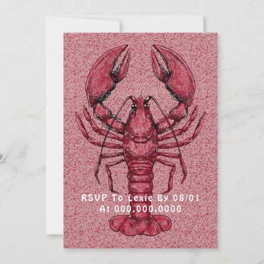 Wasserfarbener Fisch und Meeresfrüchte Kochen Einladung (Rückseite)