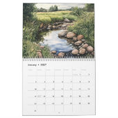 Wasserfarbener Fluss Bach Landschaften Kalender (Jan 2027)