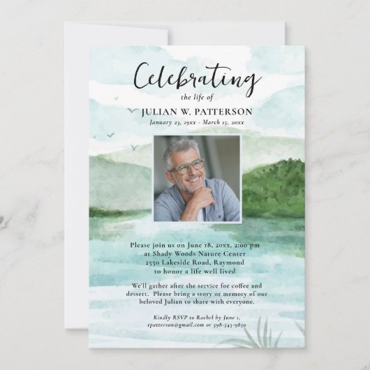 Wasserfarbener Foto am Lago Maggiore Einladung (Vorderseite)