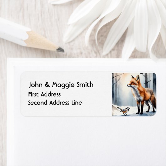 Wasserfarbener Fox Chickadee Natur Tier-und Pflanz (Insitu)