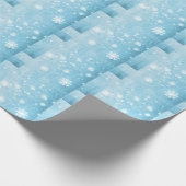 Wasserfarbener Frost Snowflake Blaue Eisgestaltung Geschenkpapier (Ecke)
