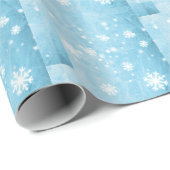 Wasserfarbener Frost Snowflake Blaue Eisgestaltung Geschenkpapier (Rolleneckpunkt)