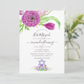 Wasserfarbener Frühling Bat Mitzvah Einladung (Stehend Vorderseite)