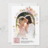 Wasserfarbener Frühling Blumenkohl Tee Party Braut Einladung (Rückseite)