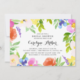 Wasserfarbener Frühling Blüten Brautdusche Einladu Einladung