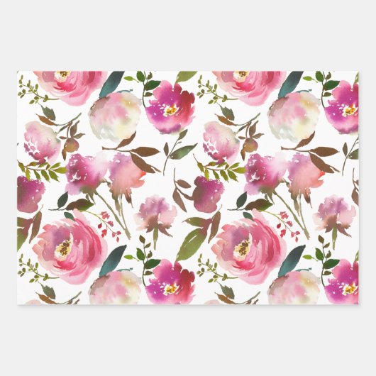 Wasserfarbener Frühling Geschenkpapier Set (Vorderseite 3)