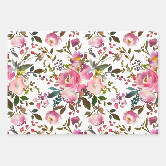 Wasserfarbener Frühling Geschenkpapier Set (Vorderseite 2)