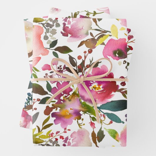 Wasserfarbener Frühling Geschenkpapier Set (Beispiel)