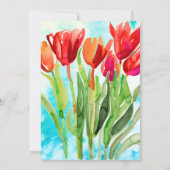 Wasserfarbener Frühling Tulips Ostern Einladung (Rückseite)