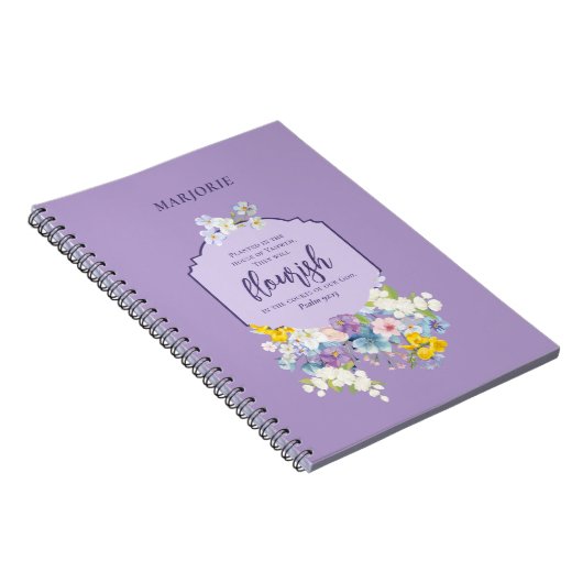 Wasserfarbener Frühlingsbläserblütenvers Notizblock (Rechte Seite)