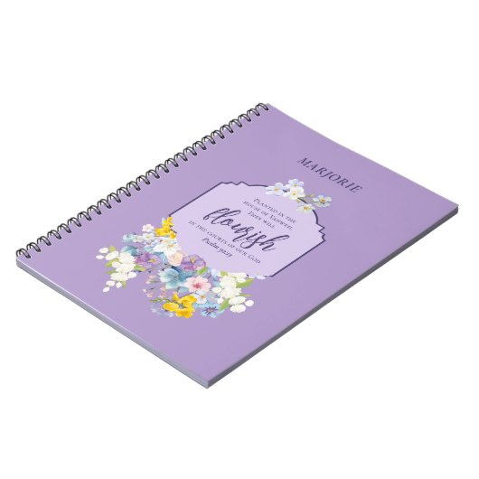 Wasserfarbener Frühlingsbläserblütenvers Notizblock (Linke Seite)