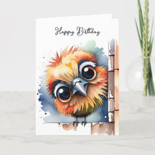 Wasserfarbener Fun Birthday Bird Karte