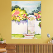 Wasserfarbener Garten Tor Leinwanddruck (Insitu (Wohnzimmer))