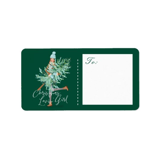 Wasserfarbener Girl Adressaufkleber (Vorne)