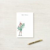 Wasserfarbener Girl Post-it Klebezettel (Auf Schreibtisch)