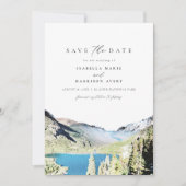 Wasserfarbener Glacier-Nationalpark Save the Date Einladung (Vorderseite)