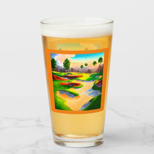 Wasserfarbener Golfplatz Utopia Glas (Rückseite (gefüllt))