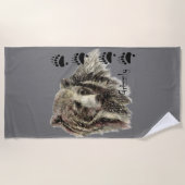 Wasserfarbener Grizzly Bär mit Tracks Tierart Strandtuch (Vorderseite)