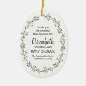 Wasserfarbener grüner Foliage Babydusche Keepake Keramik Ornament (Vorne)