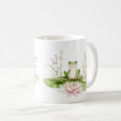 Wasserfarbener grüner Frosch Kaffeetasse (VorderseiteRechts)