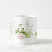 Wasserfarbener grüner Frosch Kaffeetasse (Vorderseite Links)