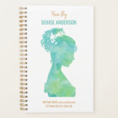 Wasserfarbener Haartrockner Personalisierter Salon Planer (Vorderseite)