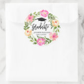 Wasserfarbener, handgeschriebener Abschluss Runder Aufkleber (Tasche)