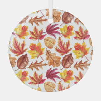 Wasserfarbener Herbst botanische, nahtlose Komposi Ornament Aus Glas