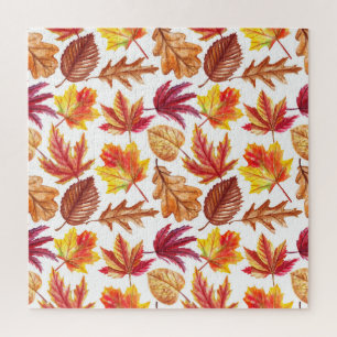 Wasserfarbener Herbst botanische, nahtlose Komposi Puzzle