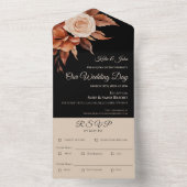 Wasserfarbener Herbst Elegance-Hochzeit All In One Einladung (Innen Boden)