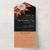 Wasserfarbener Herbst Elegance-Hochzeit All In One Einladung (Innen Boden)