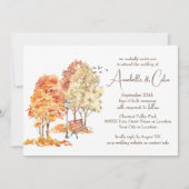 Wasserfarbener Herbst im Park Hochzeit Einladung (Vorderseite)