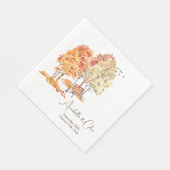 Wasserfarbener Herbst im Park Hochzeit Serviette (Ecke)