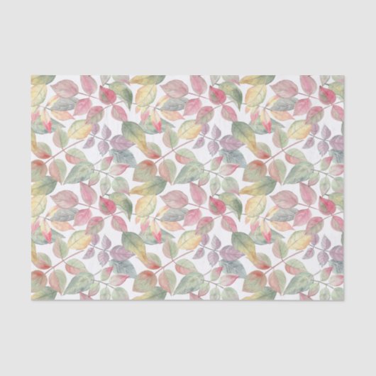 Wasserfarbener Herbst lässt botanische Natur zurüc Seidenpapier (Vorderseite)