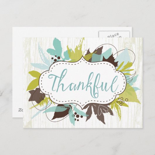 Wasserfarbener Herbst lässt dankbare Postkarte zur (Vorne/Hinten)