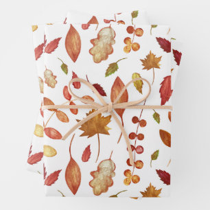 Wasserfarbener Herbst lässt die Natur zurück Geschenkpapier Set