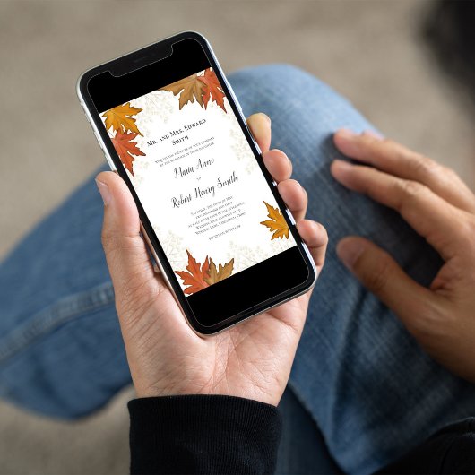 Wasserfarbener Herbst lässt Elegante Hochzeit Einladung