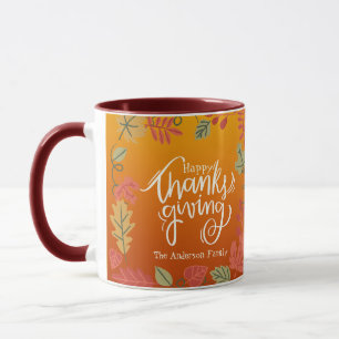 Wasserfarbener Herbst lässt rustikales Glücksszena Tasse