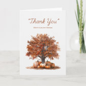 Wasserfarbener Herbstbaum mit Pumpkins Karte (Vorderseite)