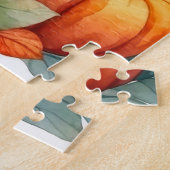 Wasserfarbener Herbstwald Pumpkin im Herzen Puzzle (Seite)