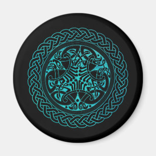 Wasserfarbener Himmelsknotenring mit Vögeln Magnet