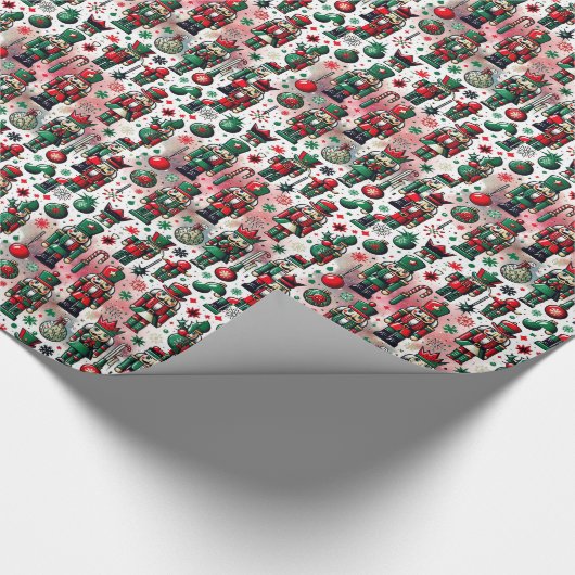 Wasserfarbener Hintergrund aus verzaubertem Holz Geschenkpapier (Ecke)