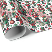 Wasserfarbener Hintergrund aus verzaubertem Holz Geschenkpapier (Rolleneckpunkt)