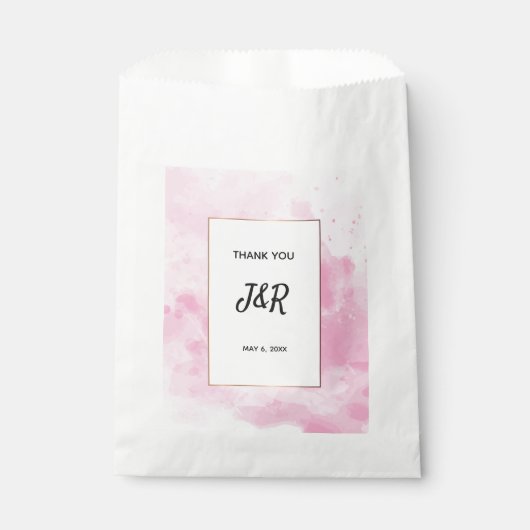 Wasserfarbener Hintergrund Romantische Hochzeit in Geschenktütchen (Vorderseite)