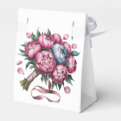 Wasserfarbener Hochzeitsbogen mit rosa und blauen  Geschenkschachtel (Rückseite)