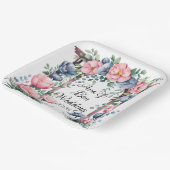 Wasserfarbener Hochzeitsbogen mit rosa und blauen  Pappteller (Gewinkelt)