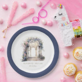 Wasserfarbener Hochzeitsplatz Personalisiert Pappteller (Party)