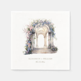 Wasserfarbener Hochzeitsplatz Personalisiert Serviette