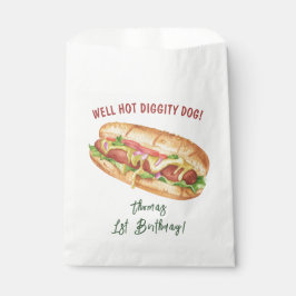 Wasserfarbener Hot-Dog-Kindergeburtstag Geschenktütchen