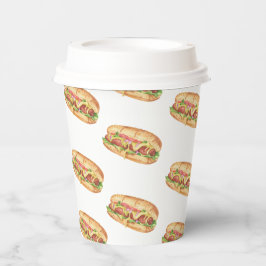 Wasserfarbener Hot-Dog-Kindergeburtstag Pappbecher